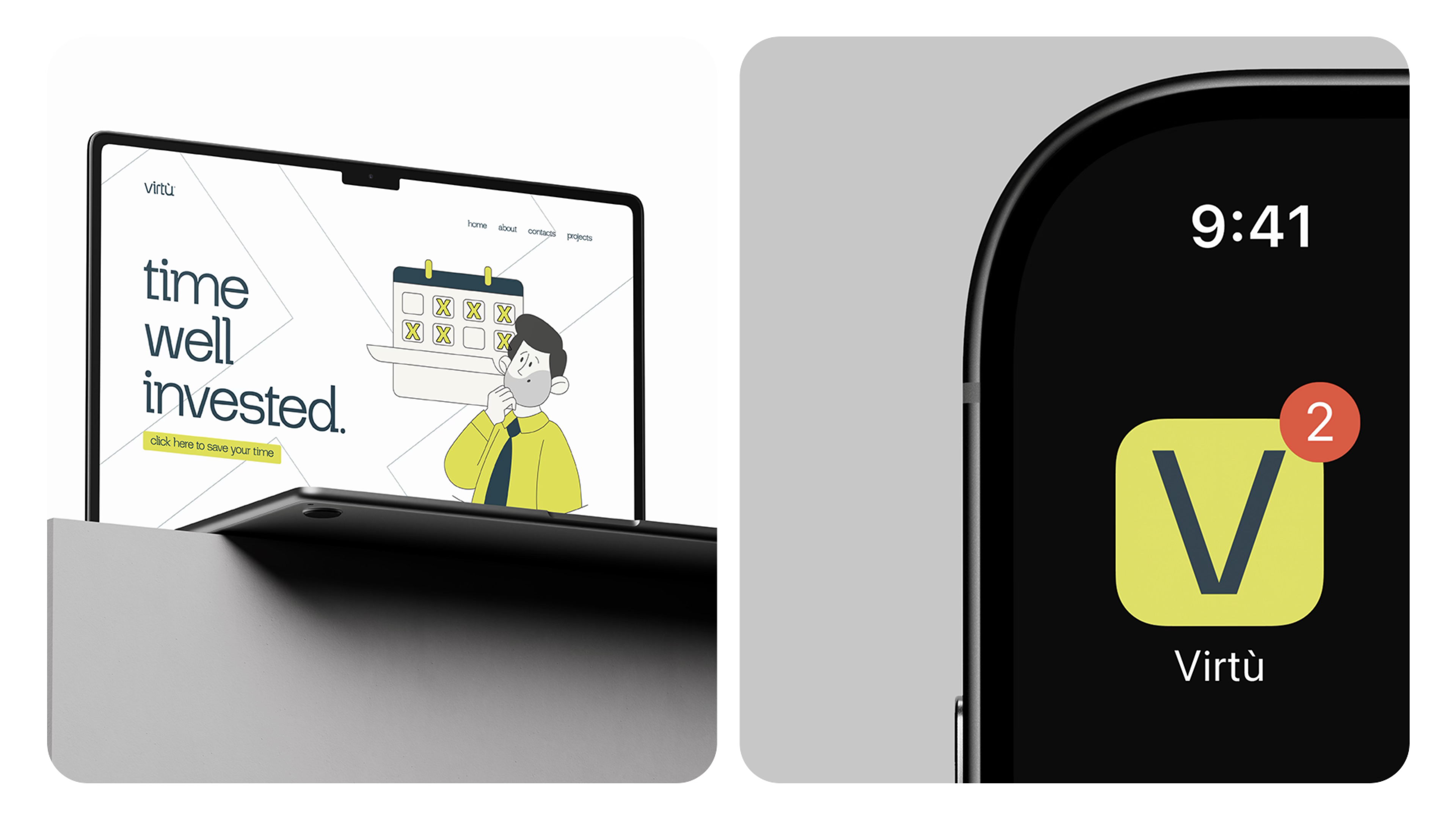 Virtù digital interface and app icon